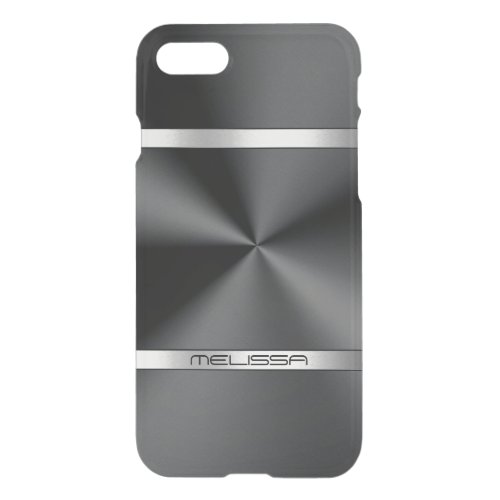 Metallic Black Print Silver Accent iPhone SE87 Case