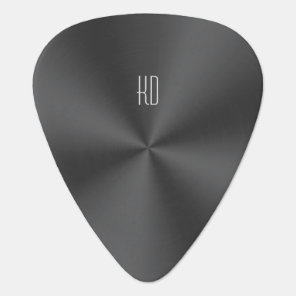 Metallic black radiant texture, monogram guitar pick