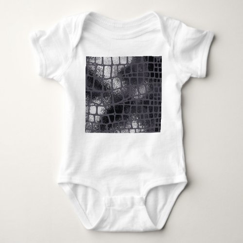 Metallic Black Snake Skin Elegant Texture Baby Bodysuit