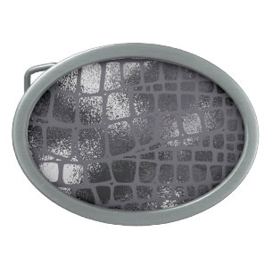 Metallic Black Snake Skin: Elegant Texture Belt Buckle