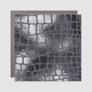 Metallic Black Snake Skin: Elegant Texture Car Magnet