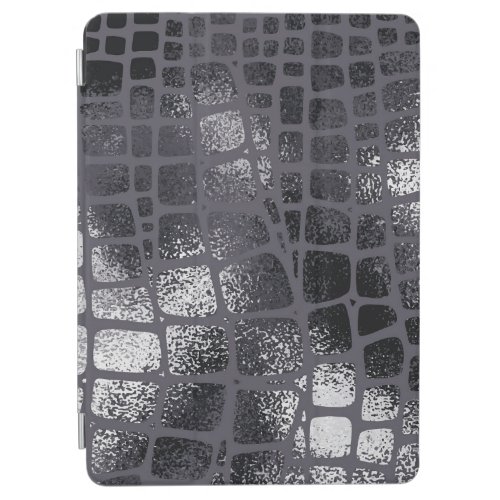 Metallic Black Snake Skin Elegant Texture iPad Air Cover