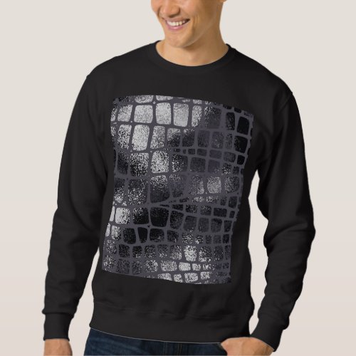 Metallic Black Snake Skin Elegant Texture Sweatshirt