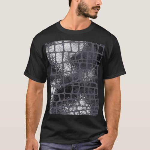 Metallic Black Snake Skin Elegant Texture T_Shirt