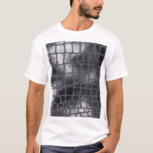 Metallic Black Snake Skin Elegant Texture T_Shirt