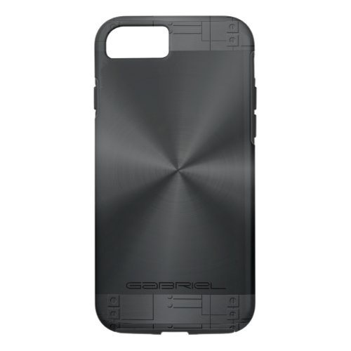 Metallic Black Tones Stainless Steel Look iPhone 87 Case