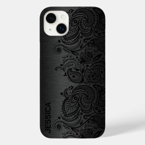 Metallic Black With Black Paisley Lace Case_Mate iPhone 14 Plus Case