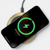 Metallic black with gold border wireless charger  (Phone)