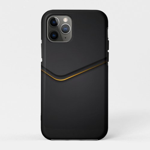 Metallic black with gold dynamic line accent iPhone 11 pro case