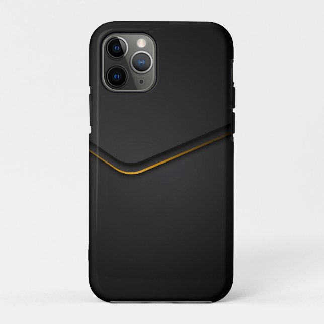 Metallic black with gold dynamic line accent Case-Mate iPhone case (Back)