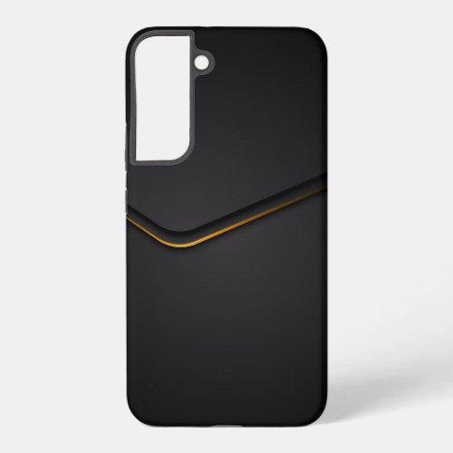 Metallic black with gold dynamic line accent samsung galaxy s22 case