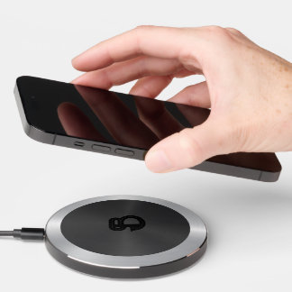 Metallic black with silve border wireless charger 