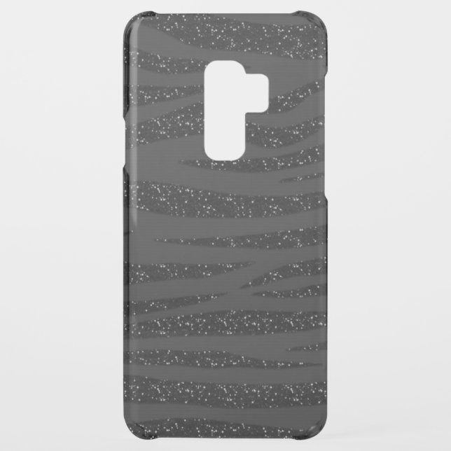 Metallic Black Zebra Glitter Uncommon Samsung Galaxy Case (Back)
