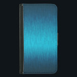 Metallic Blue Brushed Aluminum Look Wallet Phone Case For Samsung Galaxy S5<br><div class="desc">Turquoise blue metallic brushed aluminum look. Cool simple slick design. Available on other products.  Metallic look is a digital illusion and mot real metallic finish.</div>