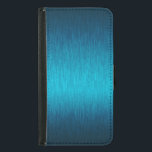 Metallic Blue Brushed Aluminum Look Wallet Phone Case For Samsung Galaxy S5<br><div class="desc">Turquoise blue metallic brushed aluminum look. Cool simple slick design. Available on other products.  Metallic look is a digital illusion and mot real metallic finish.</div>