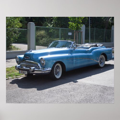 Metallic Blue Buick Skylark 1953 Poster