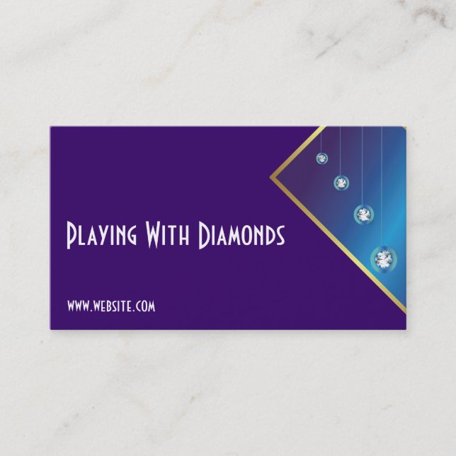 Metallic Blue Business Cards (Front)