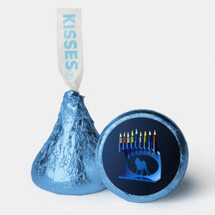 Metallic Blue Chanukkah Menorah Hershey®'s Kisses®