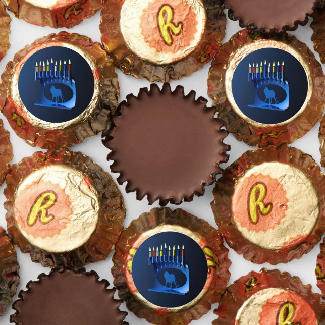 Metallic Blue Chanukkah Menorah Reese's Peanut Butter Cups (Assorted)