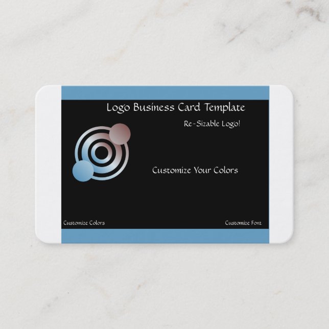 Metallic Blue Crop Circles Logo Business Card (Front)