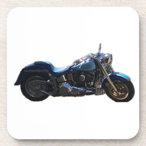 Metallic Blue Cruiser Style Moto Bike Father’s Day Beverage Coaster