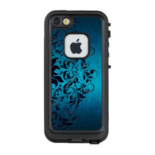 Metallic Blue & Dark Blue Floral Lace LifeProof FRĒ iPhone SE/5/5s Case