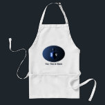 Metallic Blue Dreidel Adult Apron<br><div class="desc">A modernistic,  metallic blue dreidel against a dark,  night-like background.  Two of the Hebrew letters found on a dreidel,  nun and shin,  glow brightly.  Add your own text.</div>