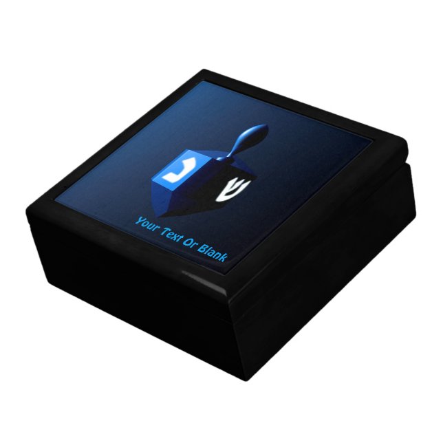 Metallic Blue Dreidel Gift Box (Side)