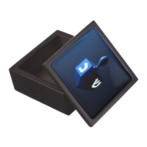 Metallic Blue Dreidel Jewelry Box