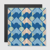Metallic blue geometric diamond shapes (Front/Back)