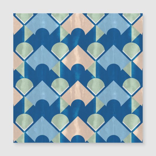 Metallic blue geometric diamond shapes (Front)
