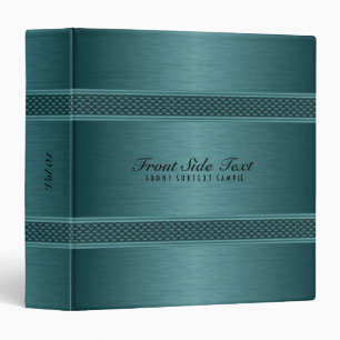 Metallic Blue-Green Monochromatic Design Binder