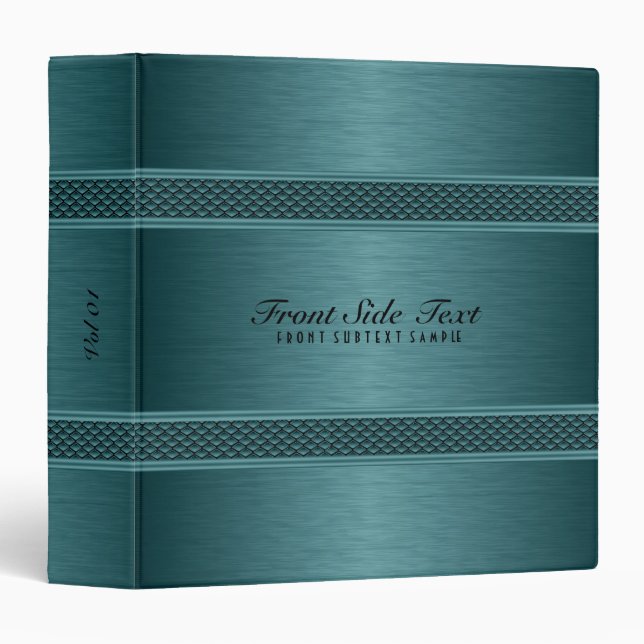 Metallic Blue-Green Monochromatic Design Binder (Front/Spine)