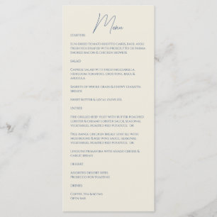 Metallic Blue • Handwritten Script Wedding Menu
