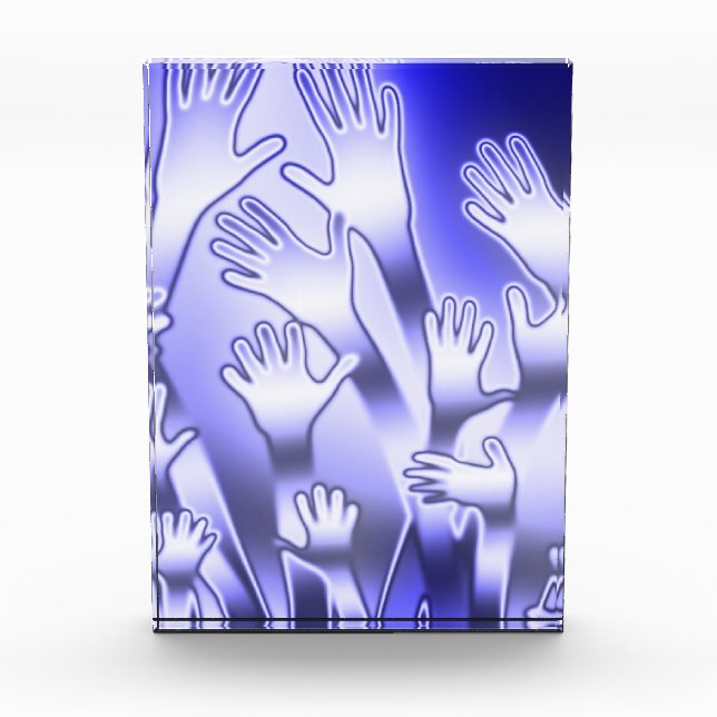 Metallic Blue Helping Hands Award (Front)