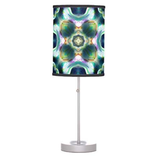 Metallic Blue Hipster Kaleidoscope Table Lamp