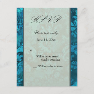 Metallic blue ice RSVP Card Template