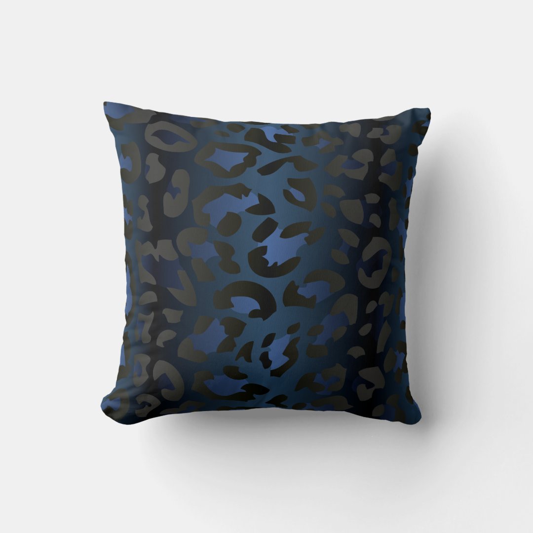 Metallic Blue Leopard Skin Pillow Zazzle