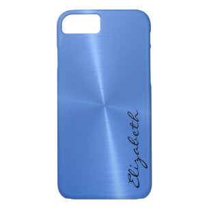 Metallic Blue Stainless Steel Metal Look iPhone 8/7 Case