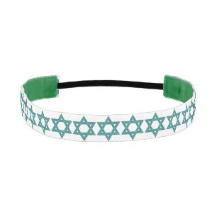 Metallic Blue Star of David Athletic Headband