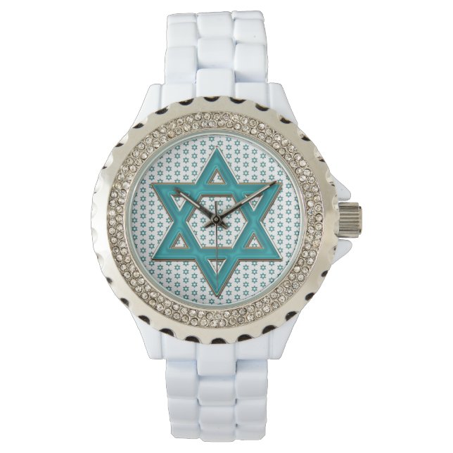 Metallic Blue Star of David Watch (Front)