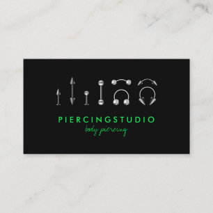 Metallic Body Piercing neon green Business Card