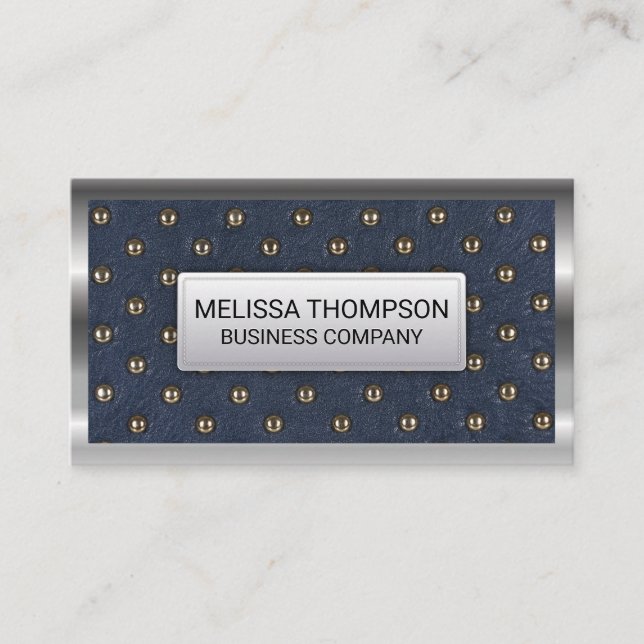 Metallic Border | Luxury Upholstery Business Card (Front)