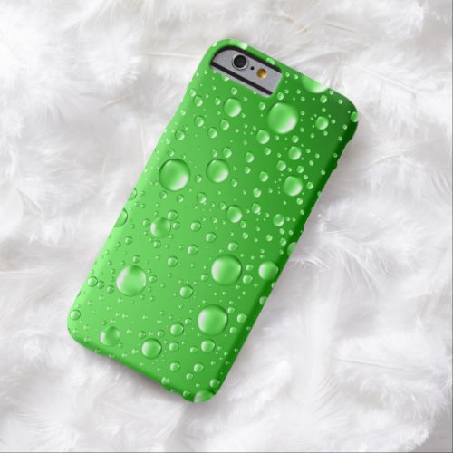 Metallic Bright Green Abstract Rain Drops Barely There iPhone 6 Case