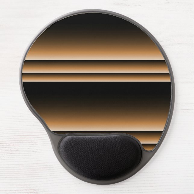 Metallic Bronze Copper Brown Ombre Stripes Gel Mouse Pad (Front)