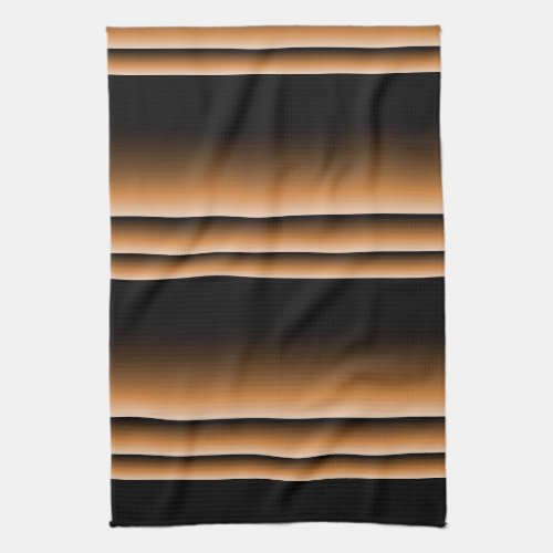 Metallic Bronze Copper Brown Ombre Stripes Kitchen Towel