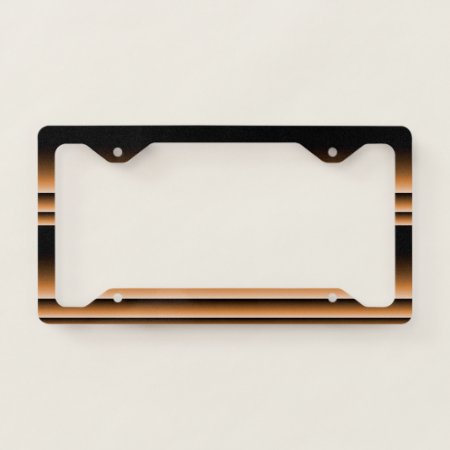 Metallic Bronze Copper Brown Ombre Stripes License Plate Frame
