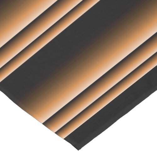 Metallic Bronze Copper Brown Ombre Stripes Short Table Runner