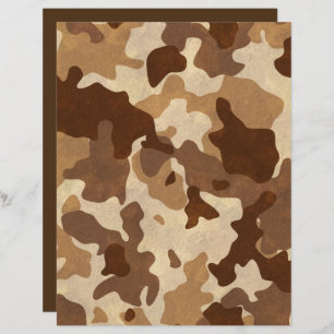 Metallic Bronze Desert Camouflage Scrapbook Paper