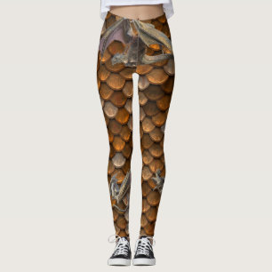 Metallic Bronze Dragon Scales Leggings